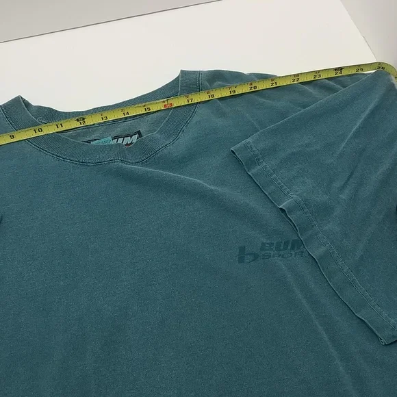 B.U.M. Sport men's vintage short sleeve t-shirt XL green logo front/back - Picture 8 of 14